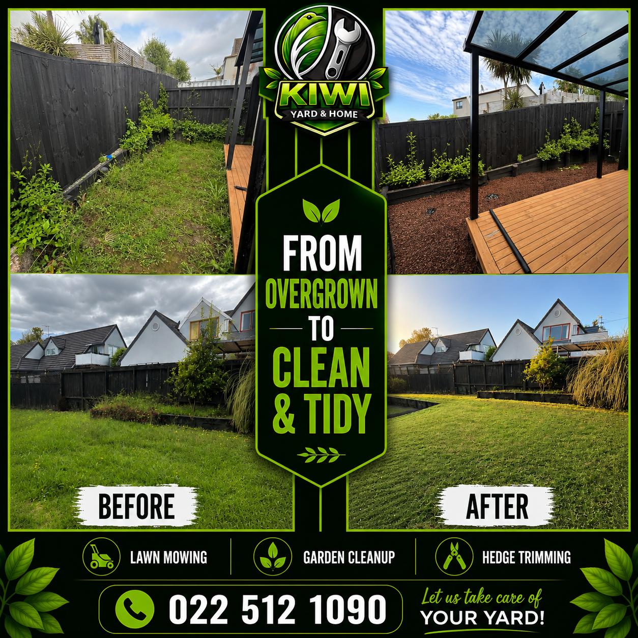 Before and after yard grid