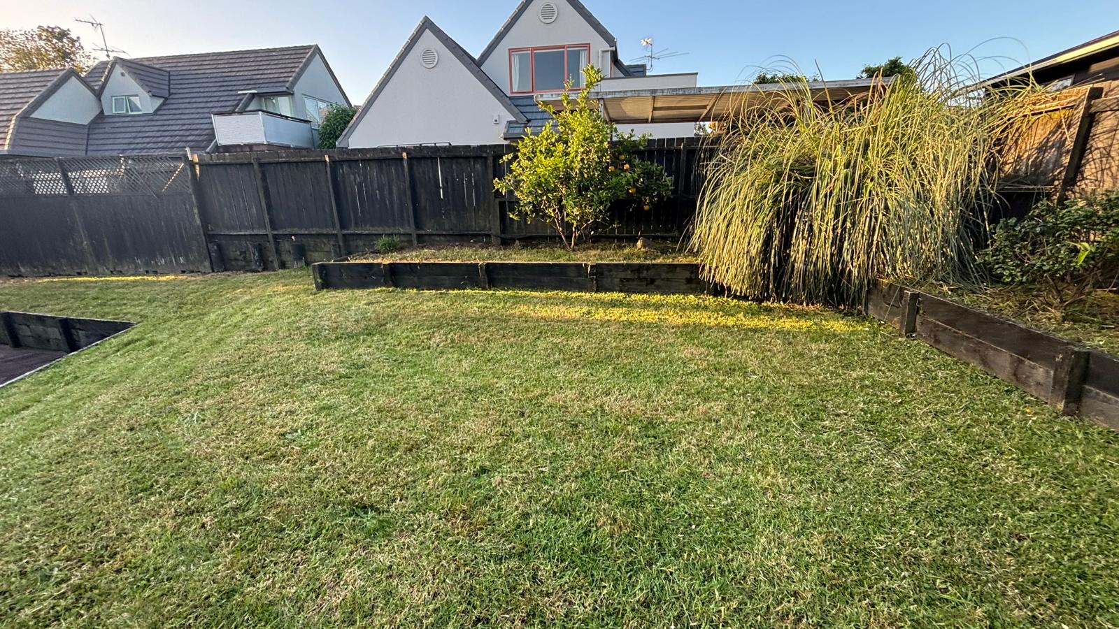 Before and after lawn and garden care service